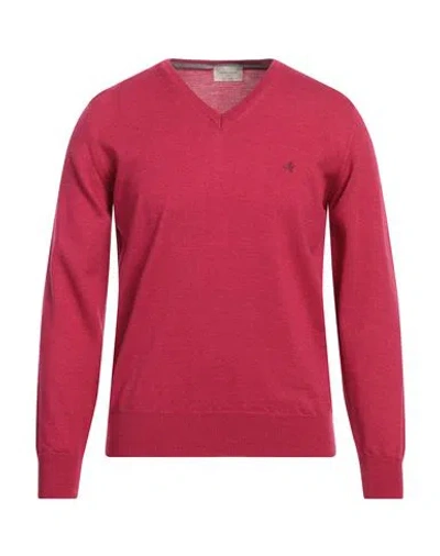 Brooksfield Man Sweater Garnet Size 44 Virgin Wool In Red