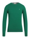 Brooksfield Man Sweater Emerald Green Size 46 Virgin Wool In Green