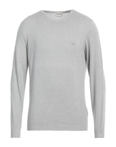 Brooksfield Man Sweater Grey Size 40 Cotton, Wool In Gray