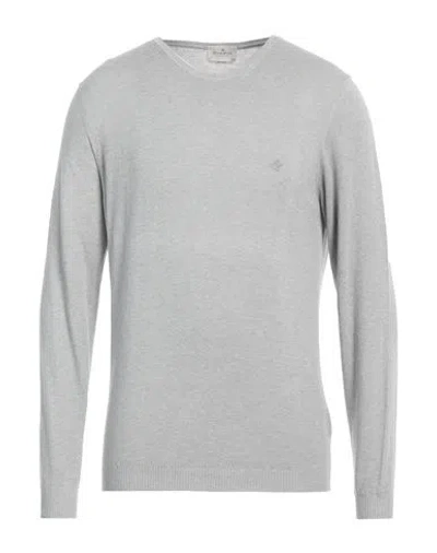 Brooksfield Man Sweater Grey Size 40 Cotton, Wool In Grey