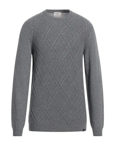 Brooksfield Man Sweater Grey Size 44 Polyamide, Viscose, Wool, Cashmere In Gray