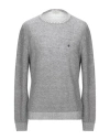 Brooksfield Man Sweater Grey Size 46 Cotton, Linen In Grey