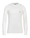 Brooksfield Man Sweater Ivory Size 44 Cotton In White
