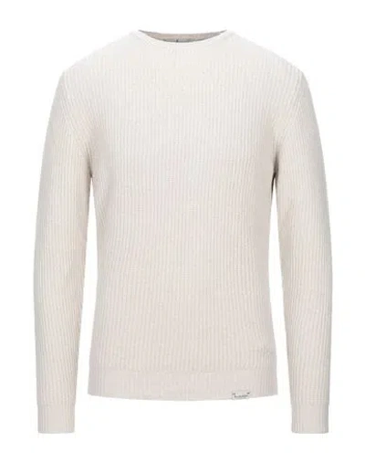 Brooksfield Man Sweater Ivory Size 46 Polyamide, Wool, Viscose, Polyester In Yellow Cream