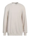 Brooksfield Man Sweater Ivory Size 50 Cotton In White