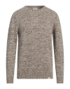 Brooksfield Man Sweater Khaki Size 42 Polyamide, Cotton, Wool, Viscose, Cashmere In Beige