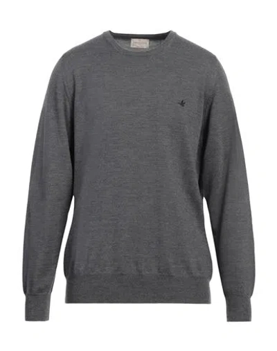 Brooksfield Man Sweater Lead Size 46 Virgin Wool In Grey