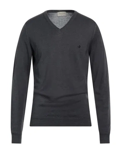 Brooksfield Man Sweater Lead Size 48 Virgin Wool In Grey