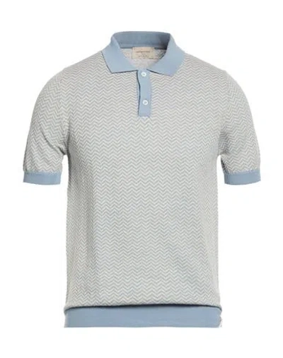 Brooksfield Man Sweater Light Blue Size 44 Cotton, Linen