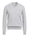 Brooksfield Man Sweater Light Grey Size 46 Cotton In Gray