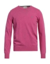 Brooksfield Man Sweater Magenta Size 38 Virgin Wool In Magenta