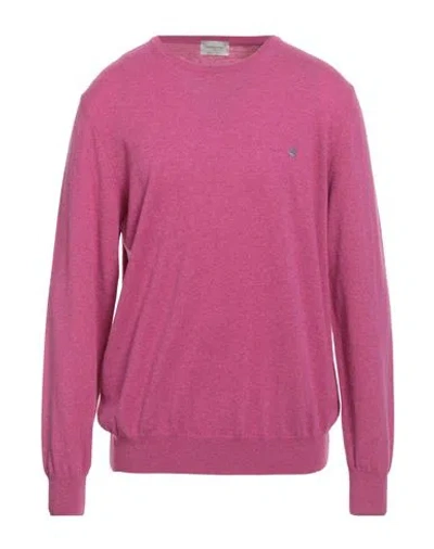 Brooksfield Man Sweater Magenta Size 46 Virgin Wool In Purple