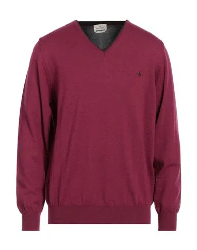 Brooksfield Man Sweater Magenta Size 46 Virgin Wool