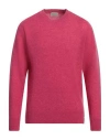 Brooksfield Man Sweater Magenta Size 50 Virgin Wool In Magenta