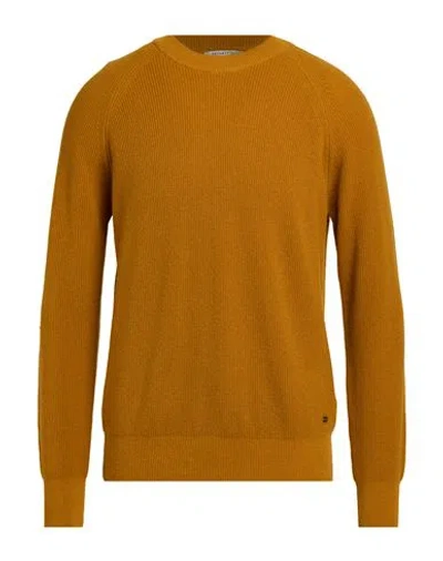 Brooksfield Man Sweater Marigold Size 40 Wool In Orange