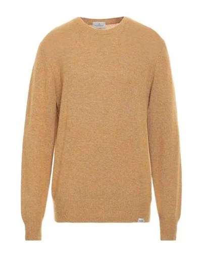 Brooksfield Man Sweater Marigold Size 44 Virgin Wool, Polyamide In Brown