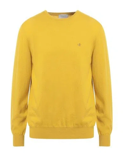 Brooksfield Man Sweater Marigold Size 46 Virgin Wool In Yellow