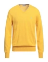 Brooksfield Man Sweater Marigold Size 48 Virgin Wool In Yellow