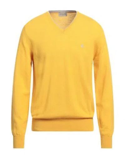 Brooksfield Man Sweater Marigold Size 48 Virgin Wool In Yellow
