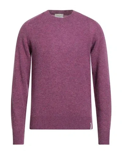 Brooksfield Man Sweater Mauve Size 40 Virgin Wool In Purple