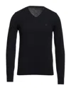 Brooksfield Man Sweater Midnight Blue Size 36 Virgin Wool In Blue