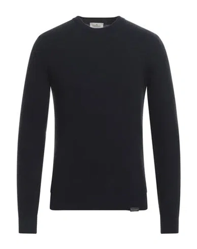 Brooksfield Man Sweater Midnight Blue Size 36 Wool, Cotton, Polyamide In Black