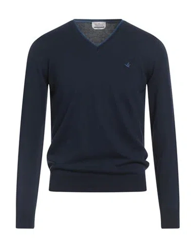 Brooksfield Man Sweater Midnight Blue Size 38 Cotton