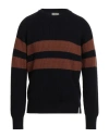 Brooksfield Man Sweater Midnight Blue Size 40 Polyamide, Viscose, Wool, Cashmere In Black