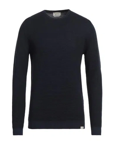 Brooksfield Man Sweater Midnight Blue Size 40 Virgin Wool In Blue