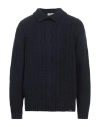 Brooksfield Man Sweater Midnight Blue Size 44 Virgin Wool, Polyamide In Blue