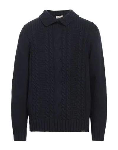 Brooksfield Man Sweater Midnight Blue Size 44 Virgin Wool, Polyamide