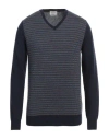 Brooksfield Man Sweater Midnight Blue Size 44 Wool In Blue