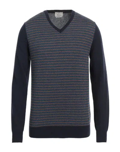 Brooksfield Man Sweater Midnight Blue Size 44 Wool