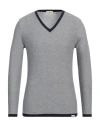 Brooksfield Man Sweater Midnight Blue Size 48 Cotton In Blue
