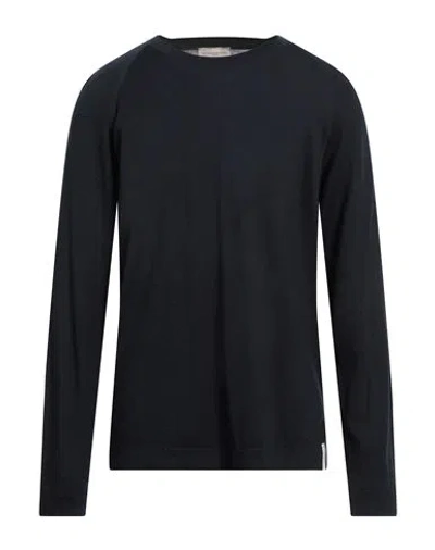 Brooksfield Man Sweater Midnight Blue Size 48 Virgin Wool