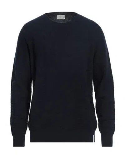 Brooksfield Man Sweater Midnight Blue Size 46 Virgin Wool