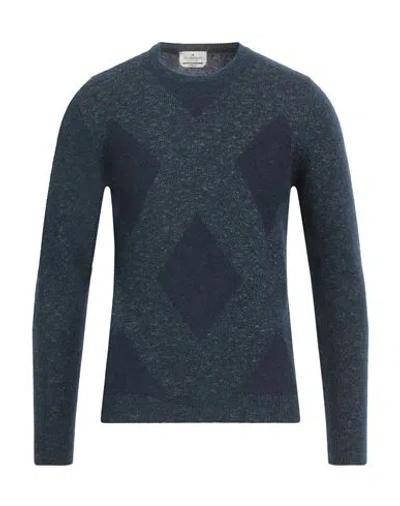Brooksfield Man Sweater Midnight Blue Size 48 Virgin Wool, Polyamide, Cotton, Wool