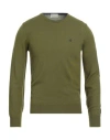 Brooksfield Man Sweater Military Green Size 38 Virgin Wool