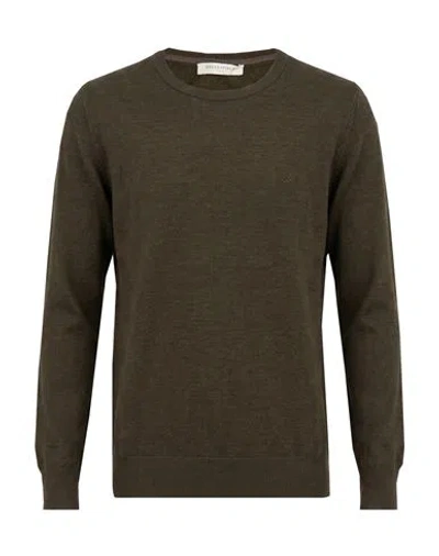 Brooksfield Man Sweater Military Green Size 36 Virgin Wool
