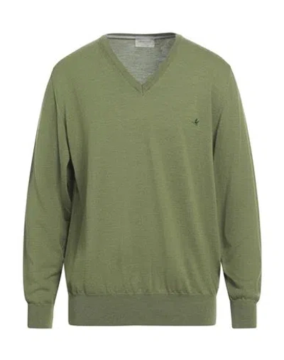 BROOKSFIELD BROOKSFIELD MAN SWEATER MILITARY GREEN SIZE 38 VIRGIN WOOL
