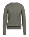 Brooksfield Man Sweater Military Green Size 40 Virgin Wool