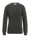 Brooksfield Man Sweater Military Green Size 44 Virgin Wool In Green