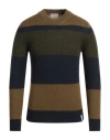 Brooksfield Man Sweater Military Green Size 46 Acrylic, Alpaca Wool, Wool