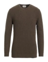 Brooksfield Man Sweater Military Green Size 46 Polyamide, Wool, Viscose, Polyester In Green