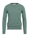 Brooksfield Man Sweater Military Green Size 46 Virgin Wool
