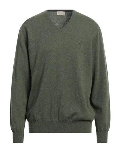 Brooksfield Man Sweater Military Green Size 48 Virgin Wool
