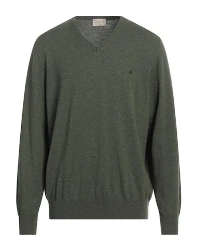 BROOKSFIELD BROOKSFIELD MAN SWEATER MILITARY GREEN SIZE 48 VIRGIN WOOL
