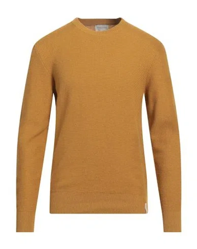 Brooksfield Man Sweater Mustard Size 44 Polyamide, Viscose, Wool, Cashmere In Brown