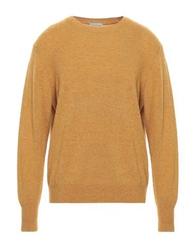 Brooksfield Man Sweater Mustard Size 46 Virgin Wool, Polyamide In Yellow