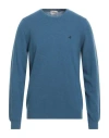 Brooksfield Man Sweater Navy Blue Size 42 Wool, Polyamide